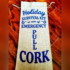 Handmade Burlap Jute Custom Wine Bag